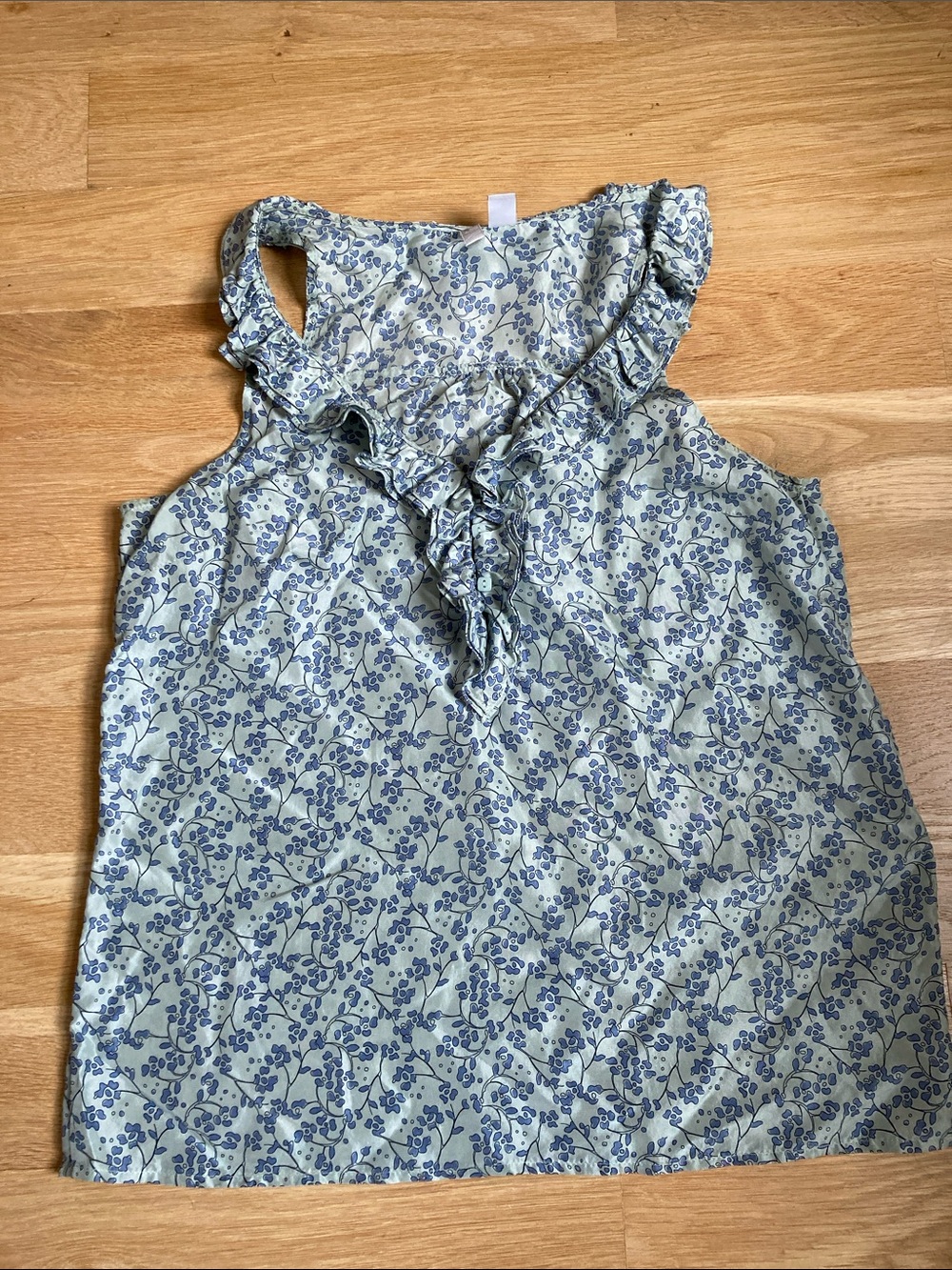 Silk Floral Ruffle Tank